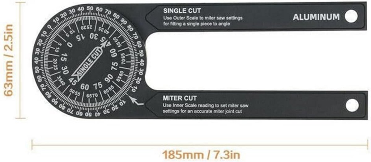 7 inch verstekzaag gradenboog aluminium met geïntegreerde digitale meter