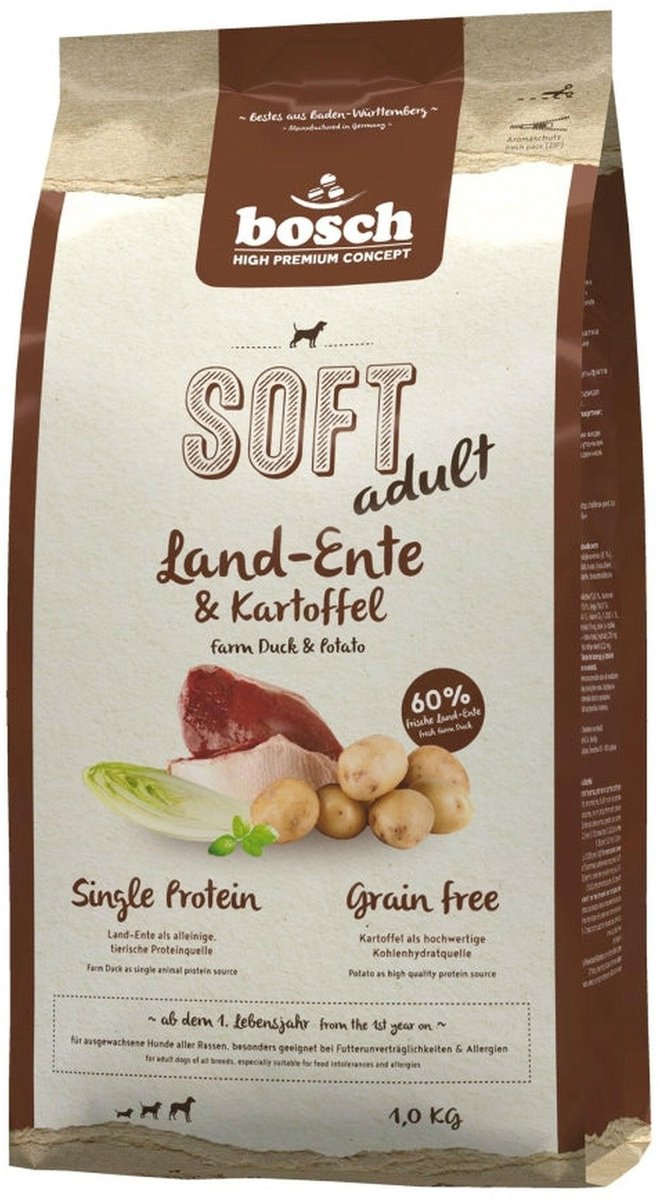 Bosch Bosch HPC Soft Adult Land-eend & Aardappel Hondenvoer - 1 kg