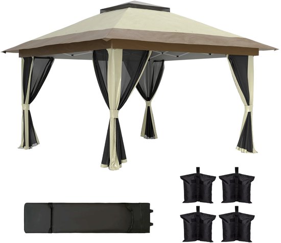 UISEBRT Robuuste partytent 3 x 4 m met 170 g/m² PE-dak en 130 g
