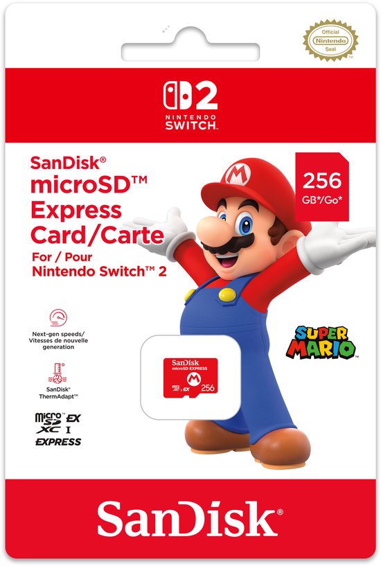 SanDisk microSD Express-kaart 256 GB voor de Nintendo Switch 2