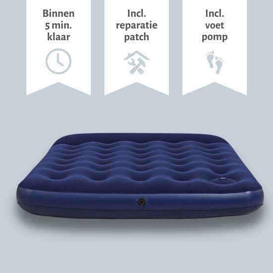 Bestway luchtbed - Twijfelaar - 137 x 191 x 28 cm - Blauw - Inclusief pomp en Hoeslaken van Bestway — afbeelding 4