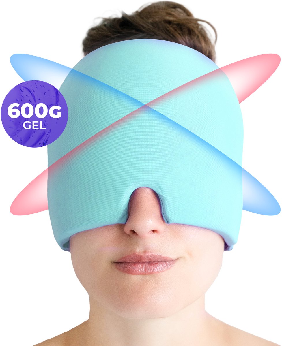 Ryce® Migraine Muts - Masker - Extra Dik 600G - Hoofdpijn - Warmte & Koude Therapie - Hot Cold Pack - Lichtblauw