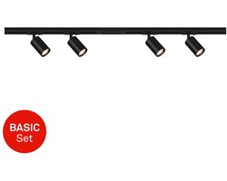 BRILONER Rail - Railverlichting - opbouwspots - startset opbouwrail - 4x GU10 spots - draaibaar - 150 cm - zwart