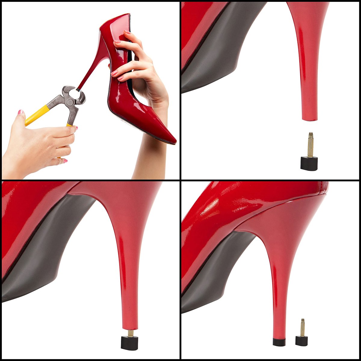 Belle Vous Zwarte Hoge Hakken Vervangings Tips (60 Pak) – Set van