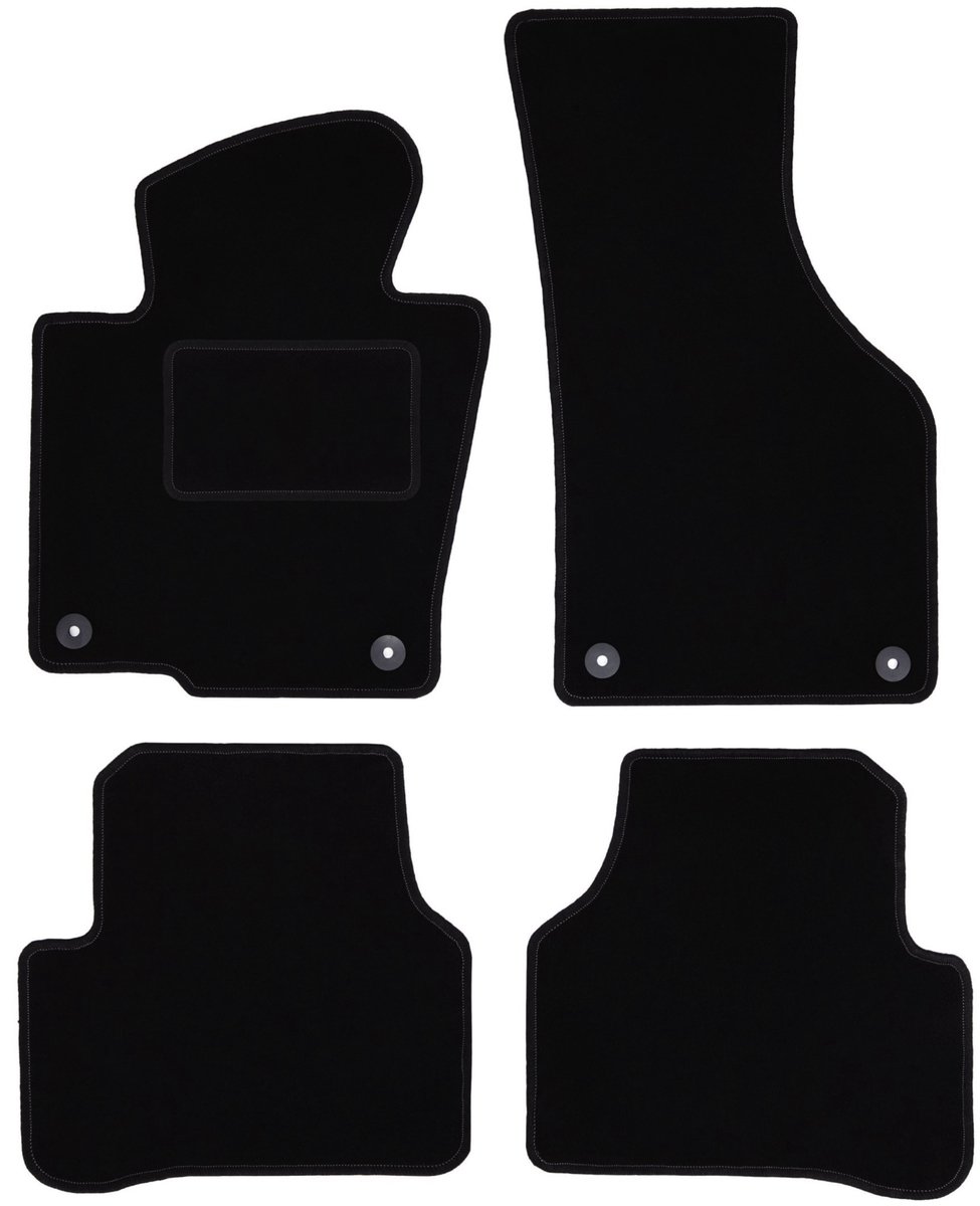 Zwarte veloursmatten voor: Volkswagen Passat B7 sedan, stationwagen, variant, alltrack (2010-2014)