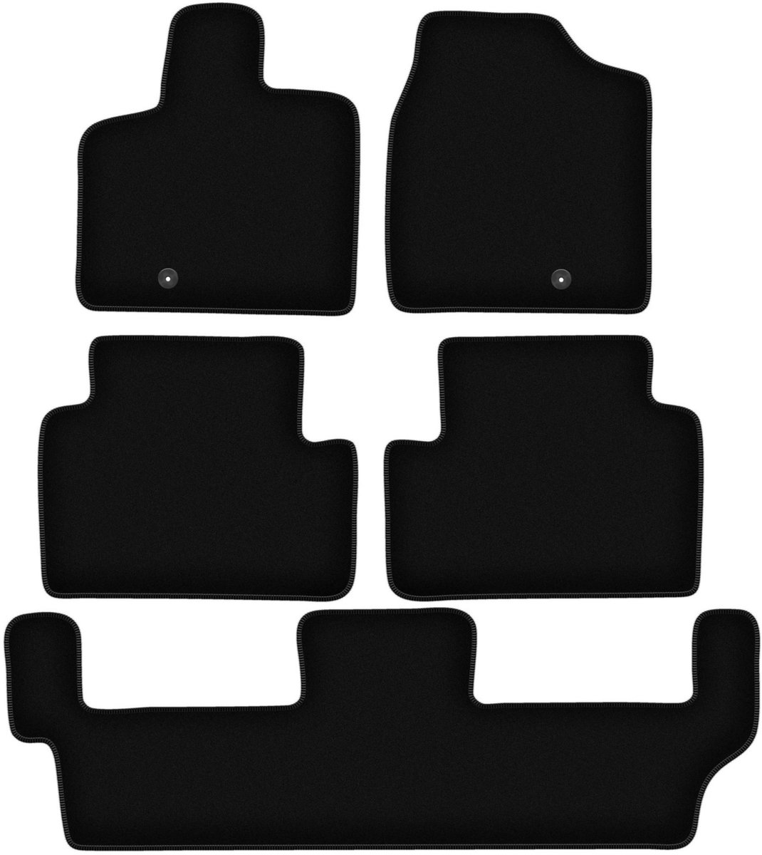 BASIC zwarte veloursmatten voor: Volkswagen Routan 7-zits (2008-2015)