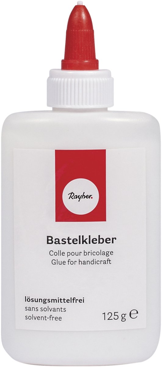 Rayher Hobby knutsel lijm - flacon van 500 gram - wit - met doseerdop - geschikt voor alles