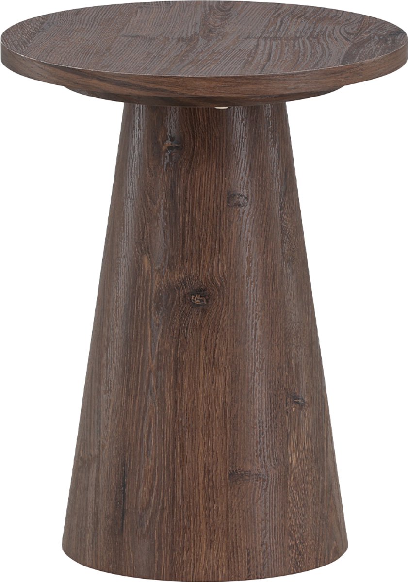 Nest living Lexi Houten Bijzettafel Donkerbruin - Rond - Design - Ø 35 cm