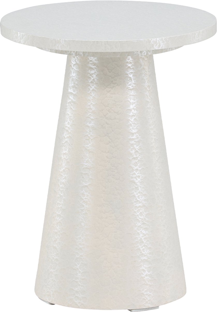 Nest living Lexi Houten Bijzettafel Glanzend Wit - Rond - Design Ø 35 cm