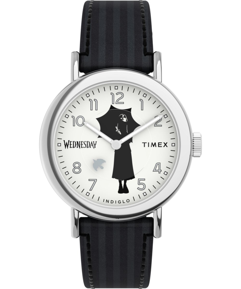 Timex Lab x Wednesday Weekender TW2Y19400 Horloge - Leer - Zwart - Ø 37 mm