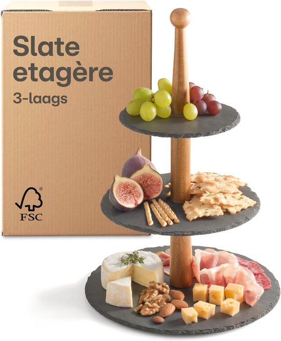 Tish amuselepel amuseset met leisteen serveerblad 31-delig - Het