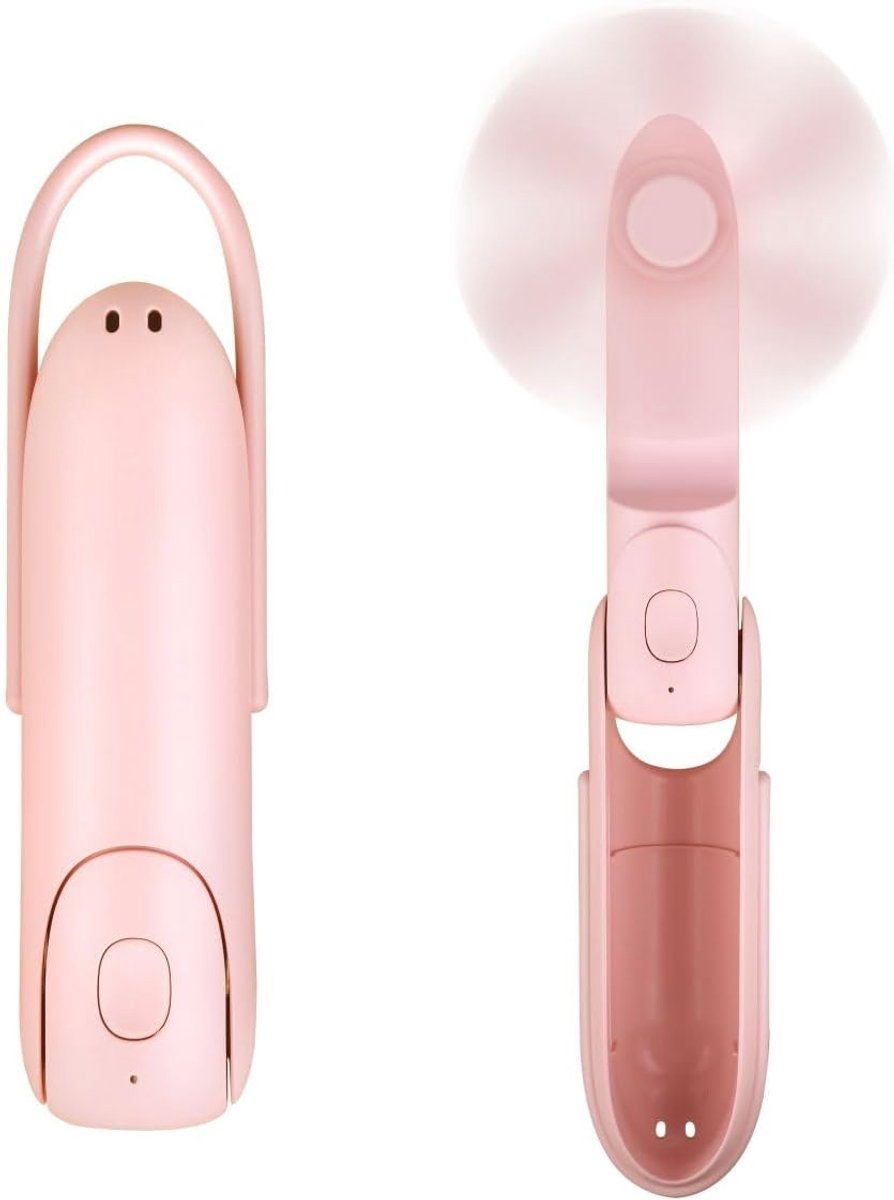 Draagbare Mini Ventilator met USB Oplaadfunctie en Zaklamp - 3 Snelheden, Stille Handventilator voor Reizen
