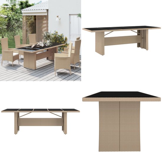 vidaXL Tuintafel 55x55x37 cm poly rattan en acaciahout zwart