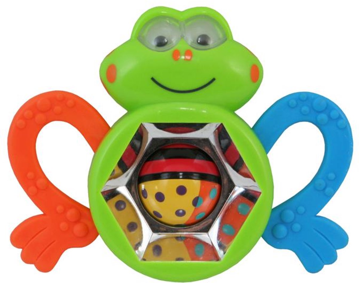 Baby Mix - Rammelaar - Multicolor kunststof rammelaar kikker - speelgoed - motoriek - coördinatie - zintuigen - veilig - duurzaam