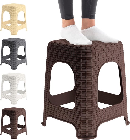 Tabouret Maxi, Plastique résistant (PP), 41 x 33,5 x 42,5 cm, Max