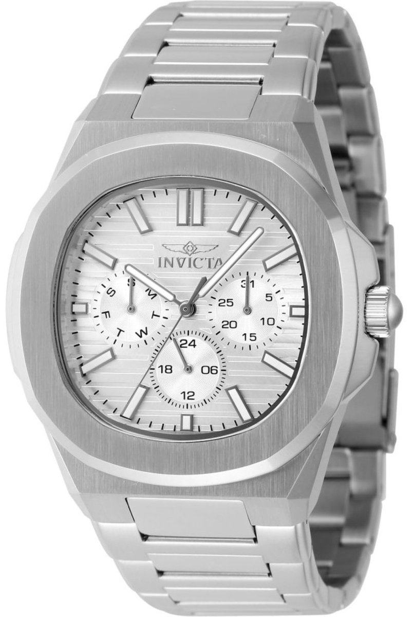 Invicta Speedway 48324 Heren Horloge - Waterdicht - Analoog - Quartz Uurwerk - Roestvrij Staal met zilveren Wijzerplaat - 41mm