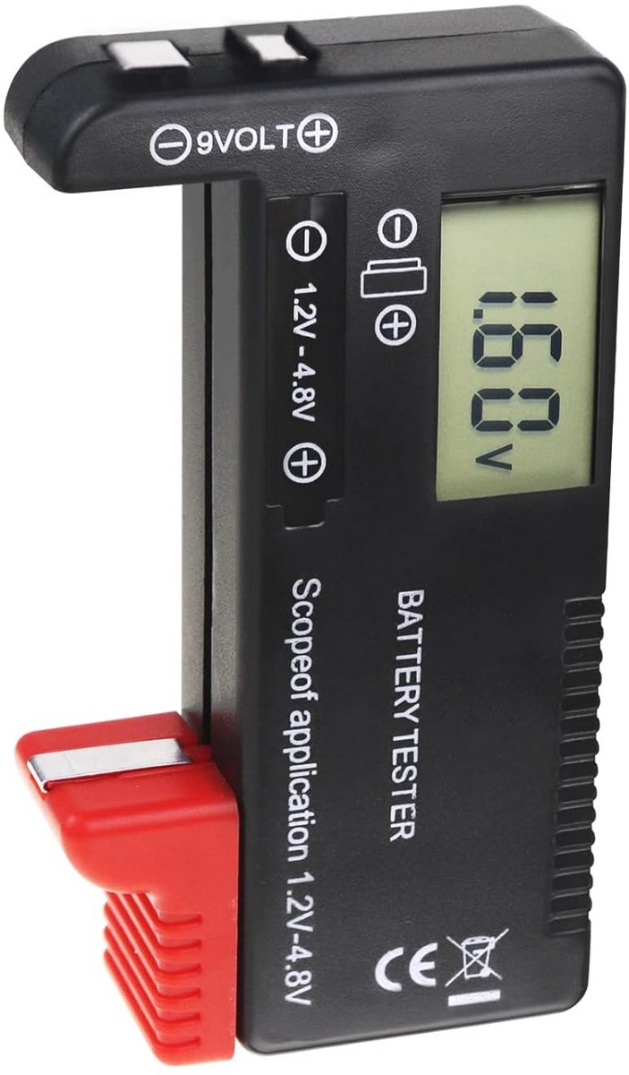 Universele Batterijtester voor AA/AAA/C/D/9V Knoopcelbatterijen - Accu Volt Checker