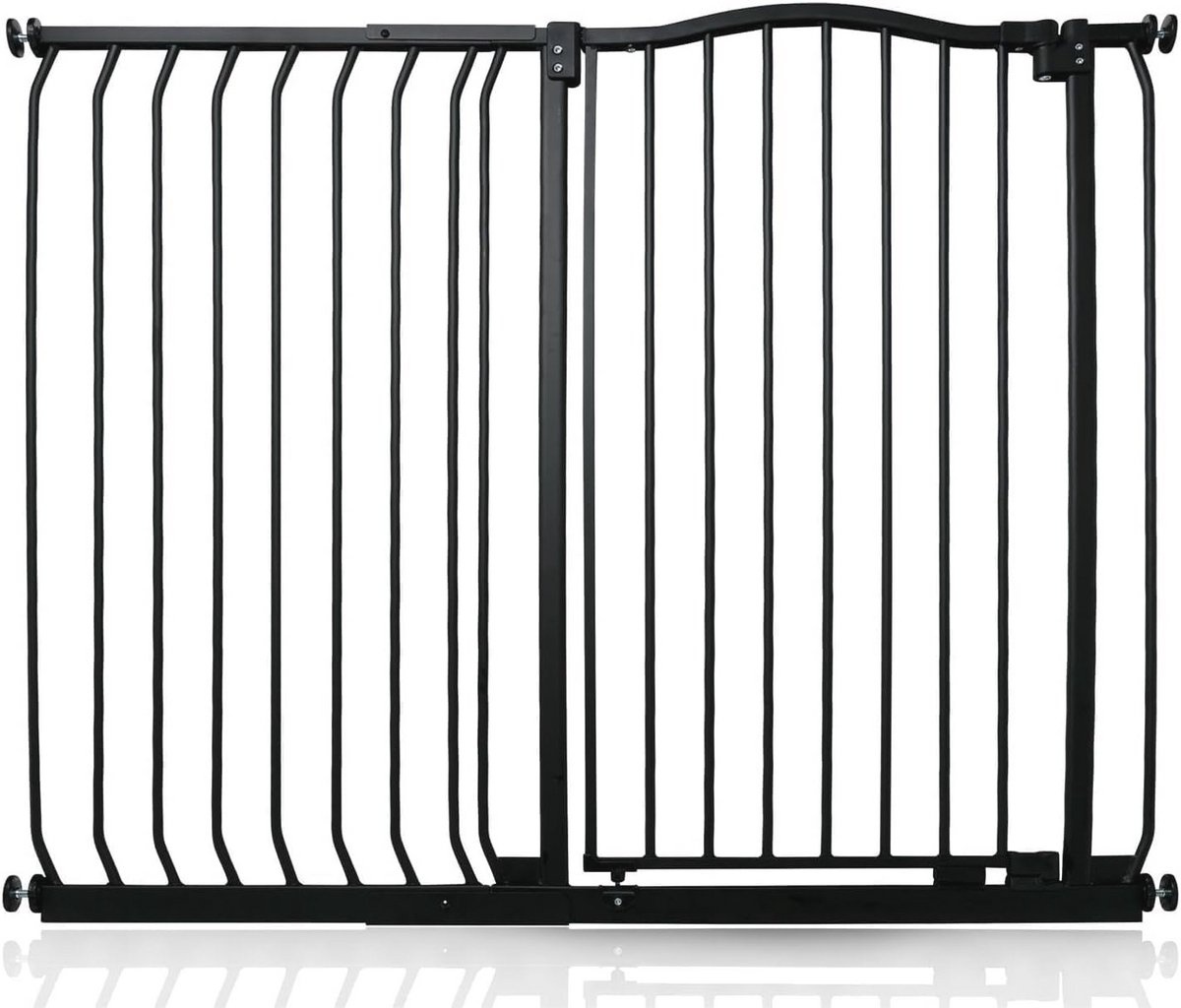 Extra Hoog Veiligheidshek voor Trap en Gang - 100 cm Hoog, Mat Zwart