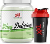 Bol.com XXL Nutrition - Whey Delicious INCL shaker! - 80% Eiwit - Pistache - Wei Eiwitpoeder met BCAA & Glutamine Proteine Poede... aanbieding
