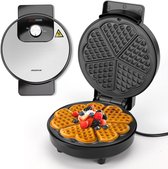 Bol.com Aigostar Crunchy - Wafelijzer voor klassieke hartwafels - met Indicatielampje & Antiaanbaklaag - Met Regelbare Temperatu... aanbieding