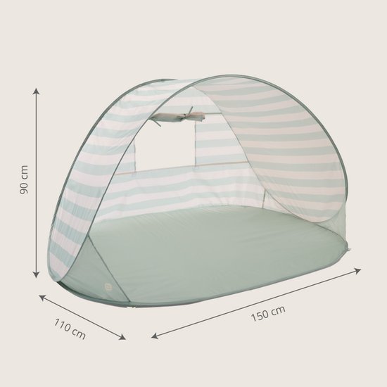 Petite Amélie Strandtent Pop up - Mintgroen - UPF 40+ zonbescherming - Pop-up ontwerp - Mesh raam voor optimale ventilatie - Incl. opbergtas en 4 grondharingen van Petite Amélie — afbeelding 5