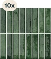 Carrelage adhésif Solusia - Vert foncé - 10 carreaux muraux adhésifs de haute qualité - Panneaux muraux imperméables pour Cuisine, salle de bain et Toilettes - 30 x 30 cm - Facile à poser - Carrelage adhésif vert