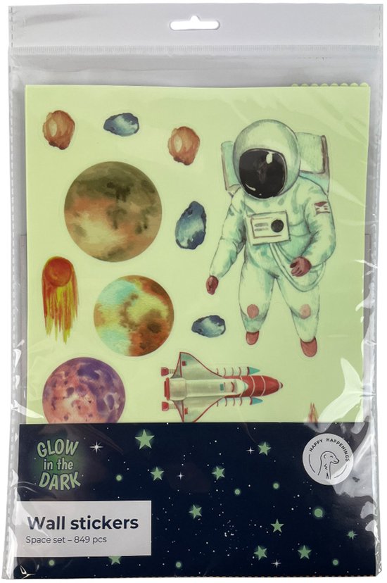 Glow phosphorescents - Étoiles lumineuses - Planètes - Astronaute - Stickers muraux - Chambre - Chambre d'enfant - Chambre de bébé