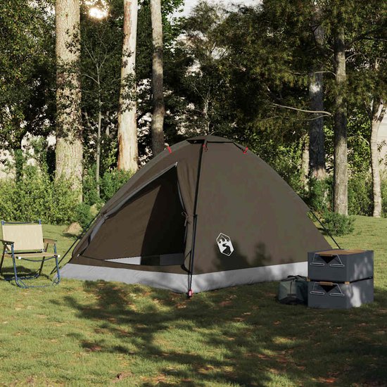 vidaXL Koepeltent 4-persoons - Waterdicht - Bruin Kampeertent - Tent Kopen - Koepeltent - Campingspullen - Outdoorleven van Vidaxl — afbeelding 3