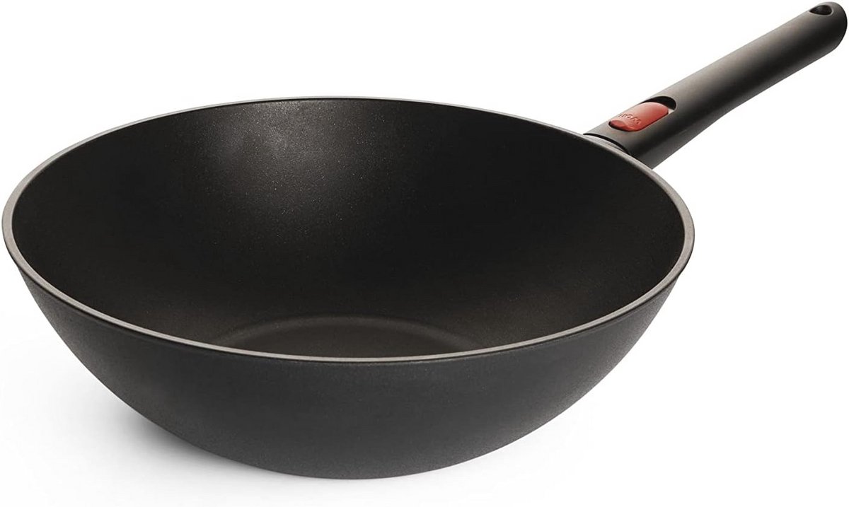 Inductie Wokpan en Roerpan Ø 30 cm - 100% Gerecycled Aluminium, Ovenbestendig, Afneembare Steel