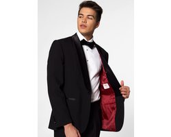 OppoSuits Jet Set Black - Heren Tuxedo Smoking met Vlinderdas - Chique - Zwart - Maat EU 48