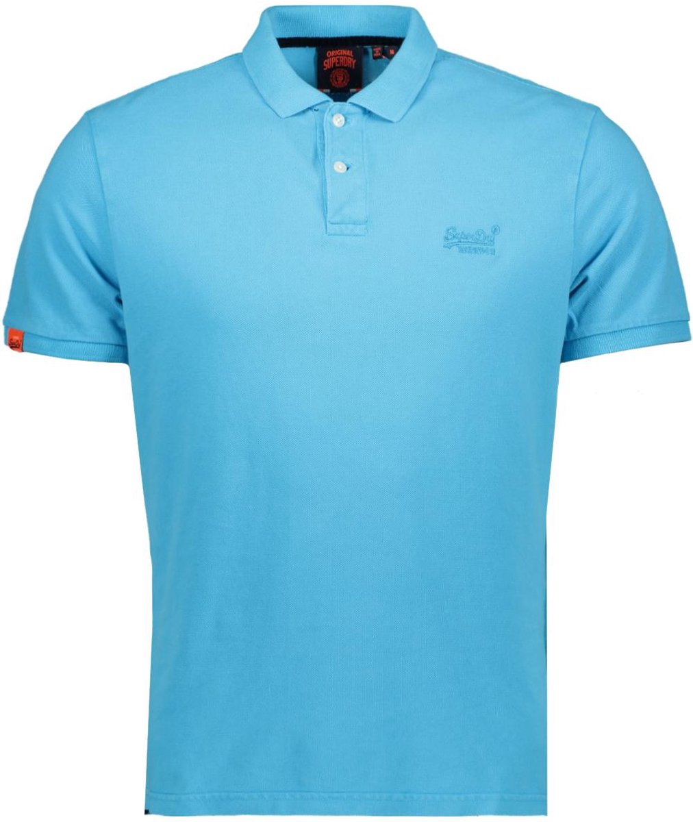 Superdry Poloshirt Vint Destroy Polo M1110439a Lagoon Mannen Blauw
