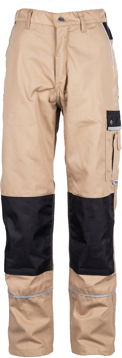 TMG STYLE WORK KHAKI Werkbroek HEREN Veiligheidsbroek Khaki – Lange Beenlengte (83 cm) – Met Kniezak - Cordura Versterkt - Ademend