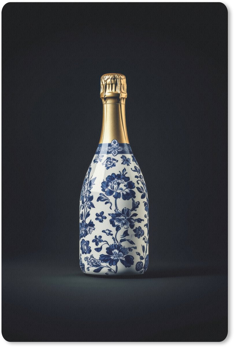 Muismat 18x27 cm - Mousepad Champagne - Bloemen - Goud - Chique - Muismatten
