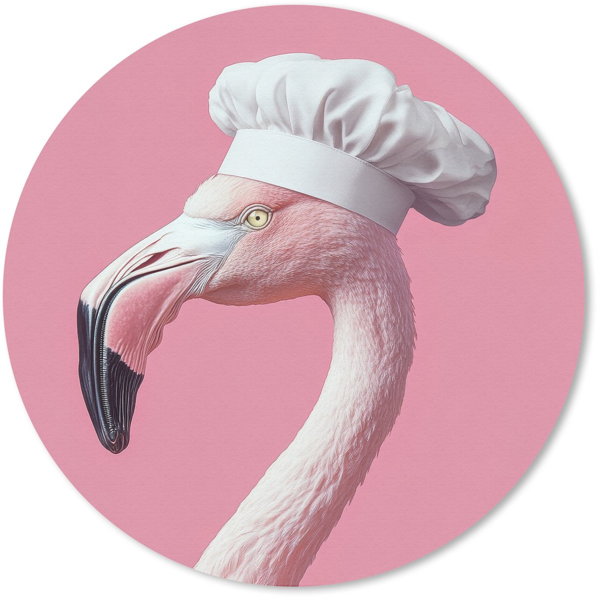Muismat rond 20x20 cm - Mousepad Flamingo - Roze - Koksmuts - Vogel - Ronde muismatten