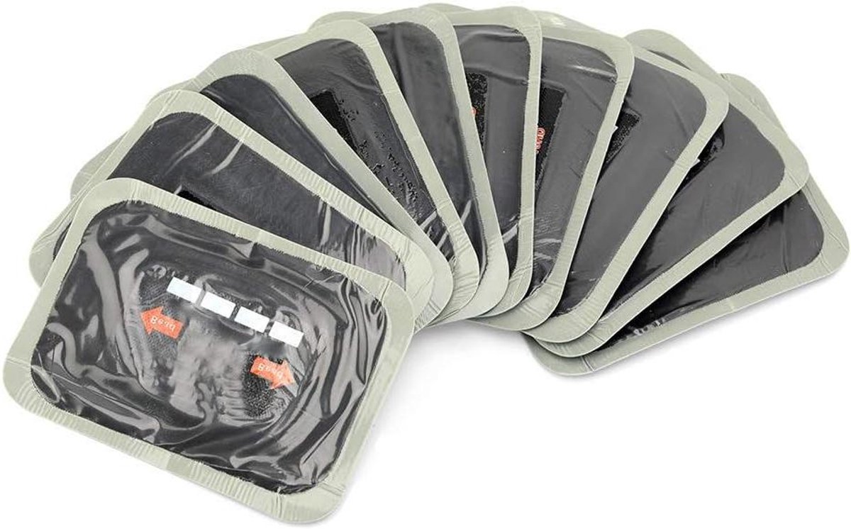 80×120mm Tire Repair Patch for Radial Truck Tires - 10pcs - Tubeless Patches for Puncture and Section Injuries