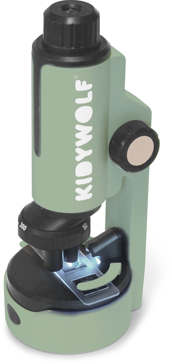 KIDYWOLF KIDYMICROSCOPE Kinder Microscoop Groen – 50x/150x/300x Vergroting, LED Verlichting, 8+