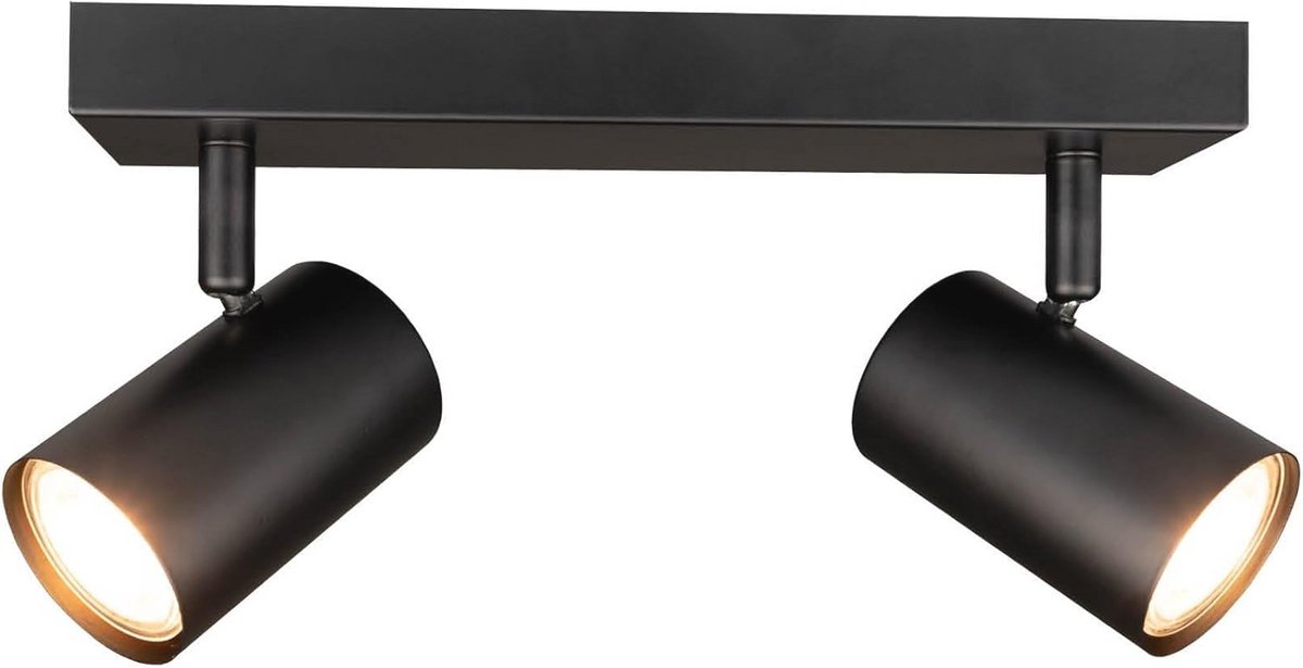 Dimbare LED Plafondspot met GU10 Fitting - Zwart 2-lichts, Kantelbaar, IP20