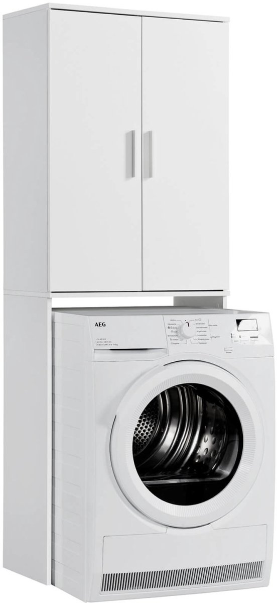 mokebo wasmachine kast 'Der Saubermann' opbouw voor wasmachine in wit