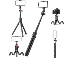 Casemania Universeel Statief – Flexibel Tripod voor Camera en Smartphone – Incl. Bluetooth Afstandsbediening – Octopus Telefoon Statief met telefoonhouder – (Actie) Camera Statief