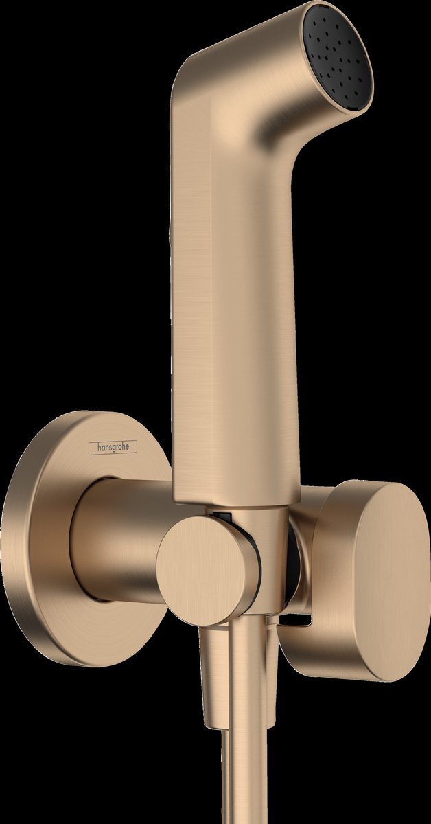 Hansgrohe Bidet - handdouche - 1jet - ecosmart - voor warm water - met douchehouder en doucheslang - 125 cm - geborsteld brons