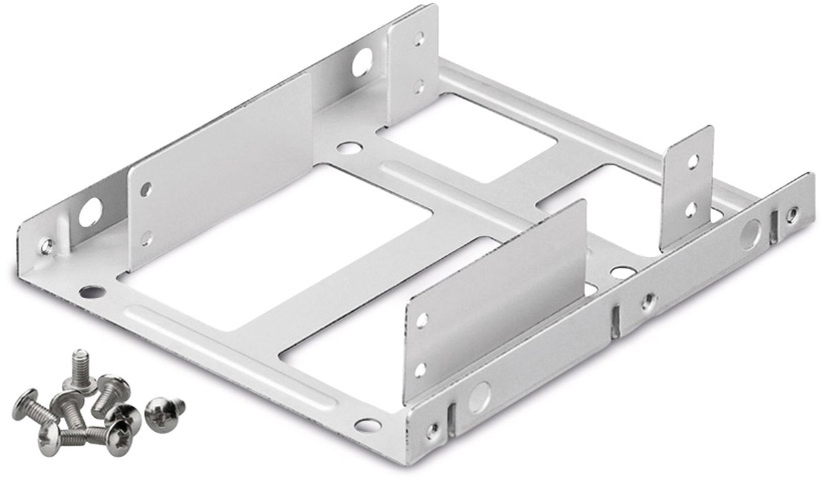 2x 2,5'' HDD/SSD naar 3,5'' slot montage frame / zilver