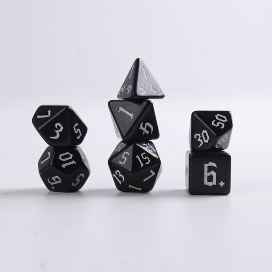 SIQUK 42 stuks polyhedrale dobbelstenen gemengde kleuren 20 zijdige dobbelstenen voor DND RPG MTG tafelspellen, met een zwarte fluwelen opbergtas