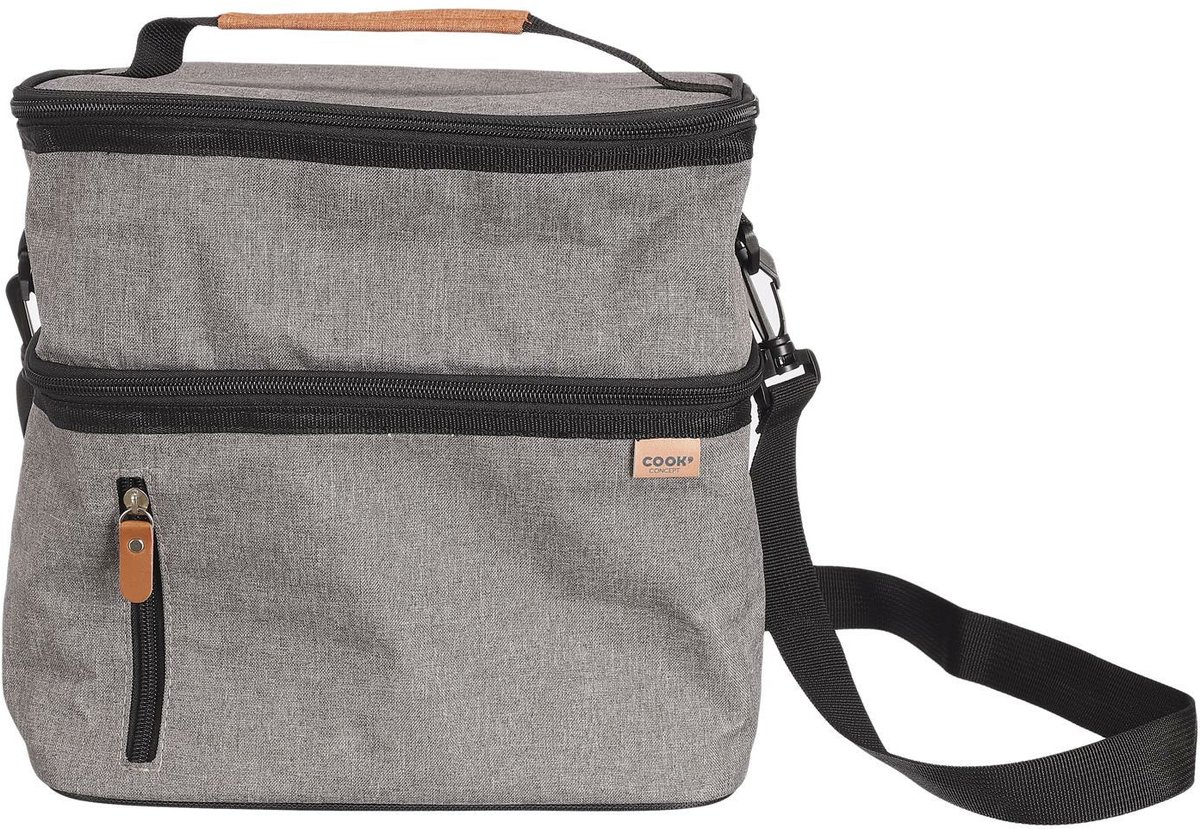 Cook Concept Koeltas - voor lunchpakket of drankjes - 12 liter - 26 x 18 x 27 cm - Draagband - Grijs