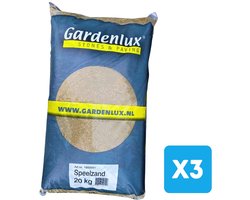 Gardenlux Speelzand - Zandbakzand voor Kinderen - Gecertificeerd - Voordeelverpakking 3 x 20 kg