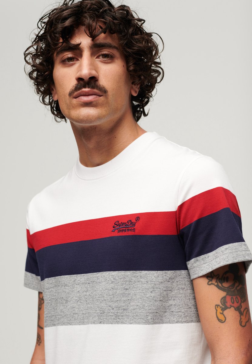 Superdry Label klassiek T-shirt met strepen Heren T-shirts Optic