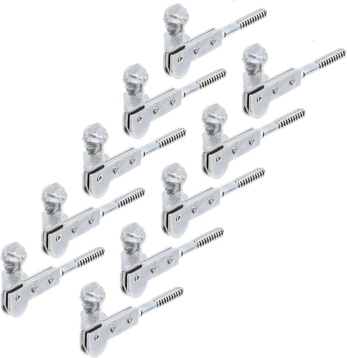 Alberts 845469 luikvastzetter | vrouwenkopje, om in te schroeven | galvanisch verzinkt, gechromateerd | 129 mm | Set van 10