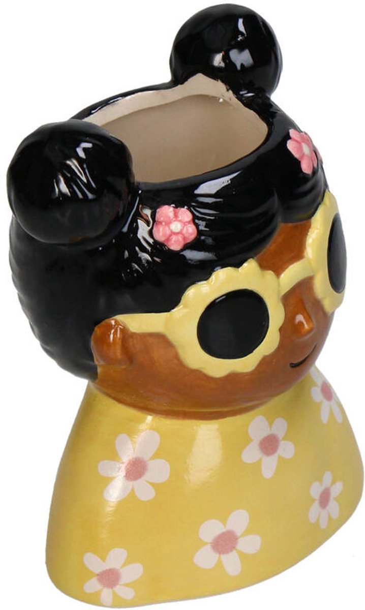 Mini bloempot gezicht - Jessica - Meerkleurig ↑ 10,5 cm