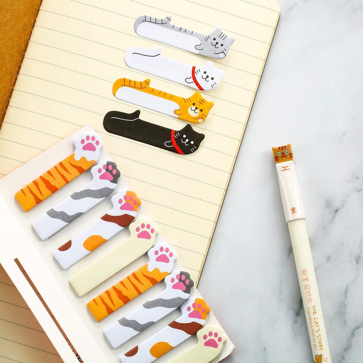 MisFun 12 schattige kattengel inktstiften, 480 katten zelfklevende notitiepagina's, Kawaii Cat Gel pen, zwarte inkt kat gel pennen schrijfwaren bladwijzer voor kinderen, kattenliefhebbers, thuis MisFun 12 schattige kattengel inktstiften, 480 katten zelfklevende notitiepagina's, Kawaii Cat Gel pen, zwarte inkt kat gel pennen schrijfwaren bladwijzer voor kinderen, kattenliefhebbers, thuis