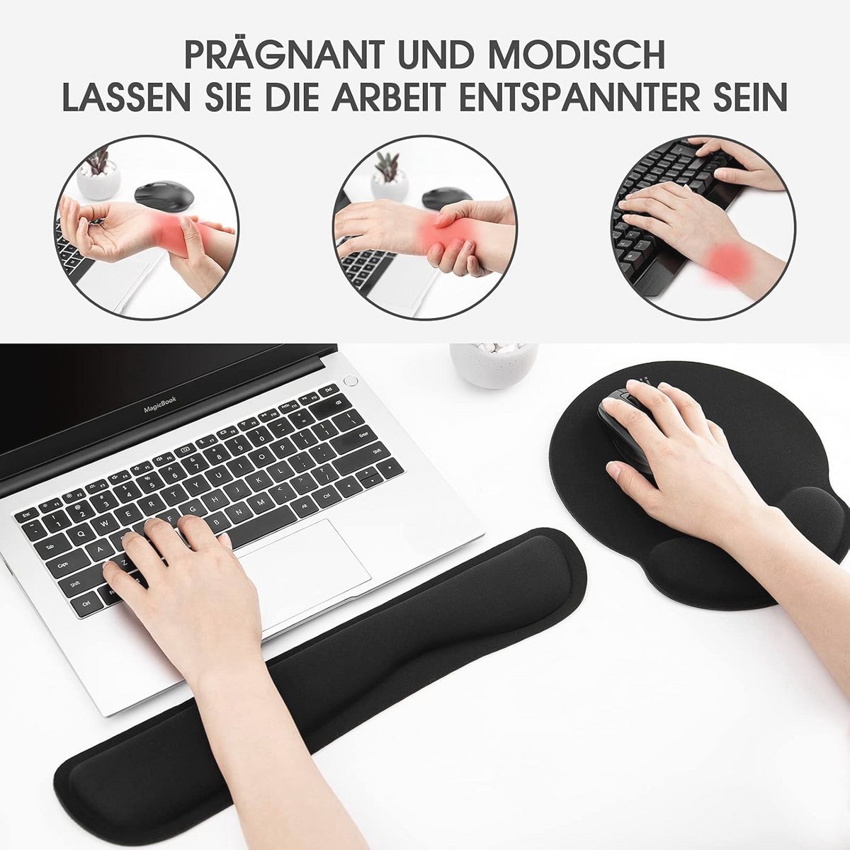 Ergonomische Muismat met Polssteun en Antislip Basis voor Comfortabel Kantoorwerk