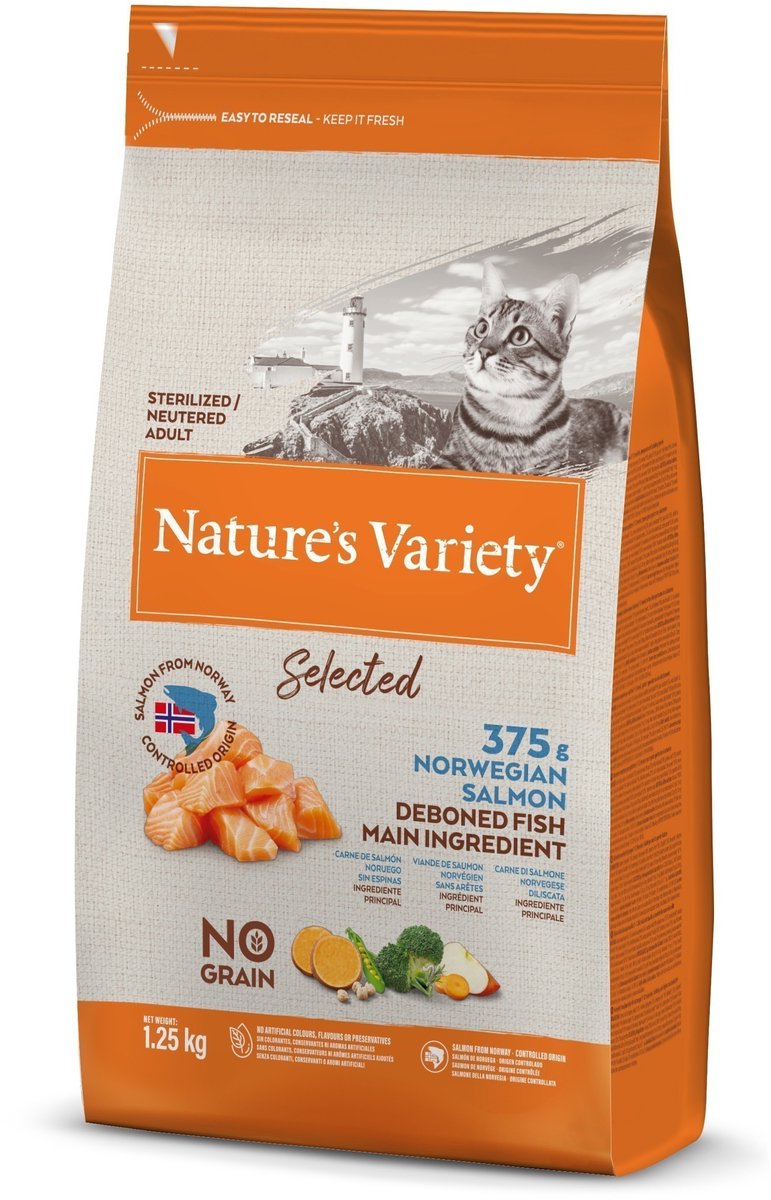 Nature's Variety - Selected Sterilized Norwegian Salmon Kattenvoer 1,25 kg.